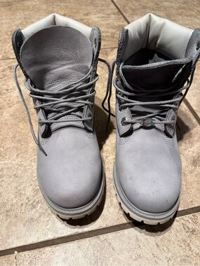 Timberland Gray Work Boot with Padded Collar